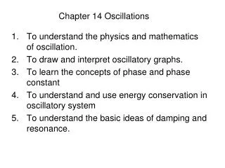 Chapter 14 Oscillations