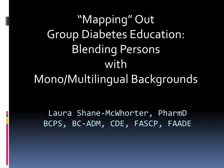 mapping out group diabetes education blending persons with mono multilingual backgrounds