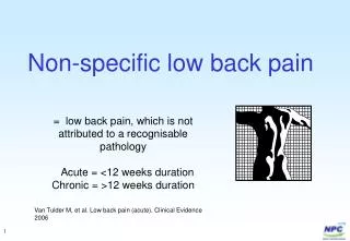 Non-specific low back pain