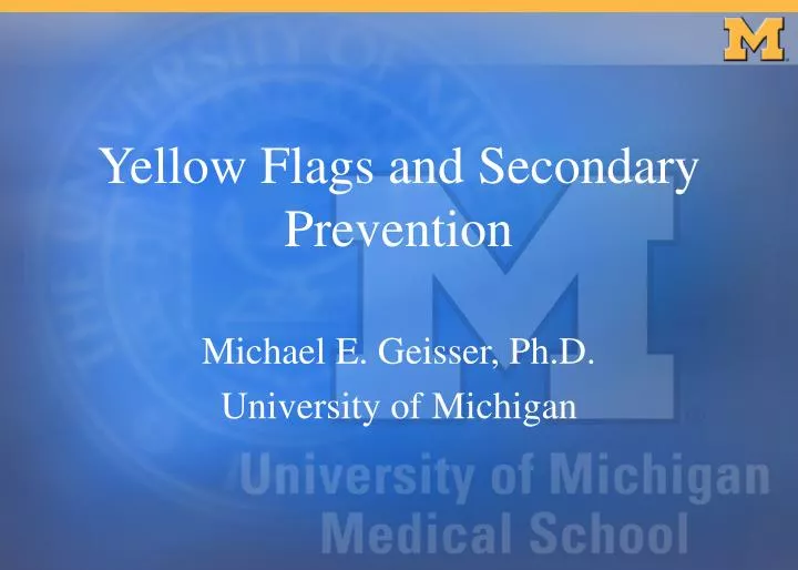 yellow flags and secondary prevention