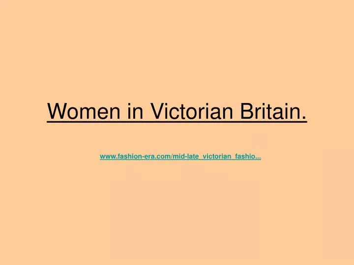women in victorian britain