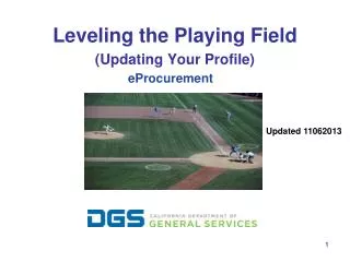 Leveling the Playing Field (Updating Your Profile)