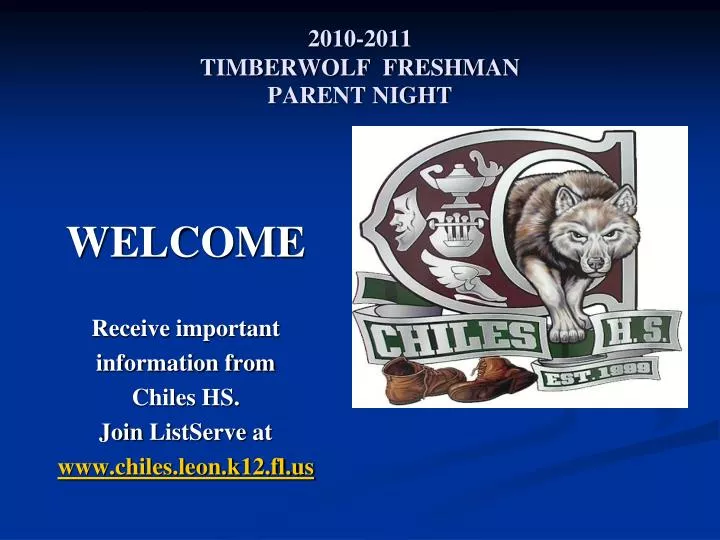 2010 2011 timberwolf freshman parent night