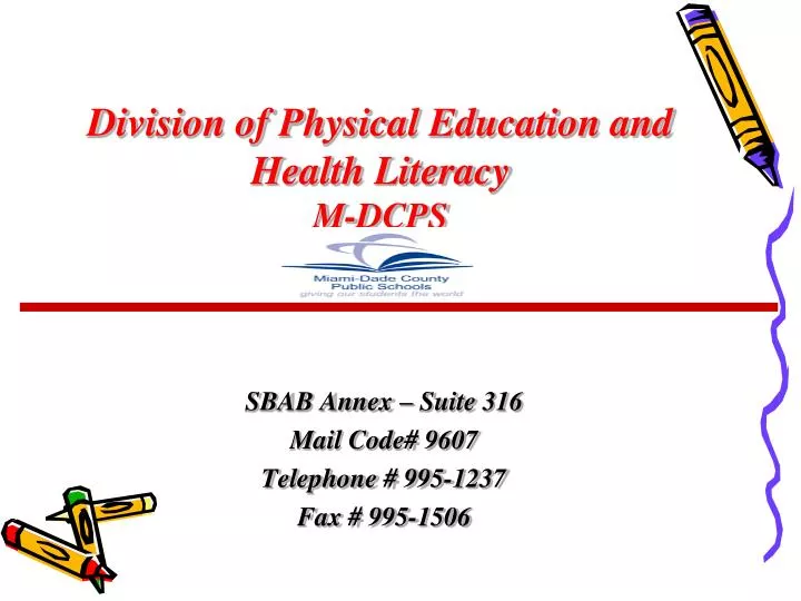division of physical education and health literacy m dcps