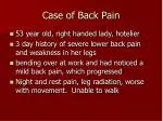 Case of Back Pain - slide 1