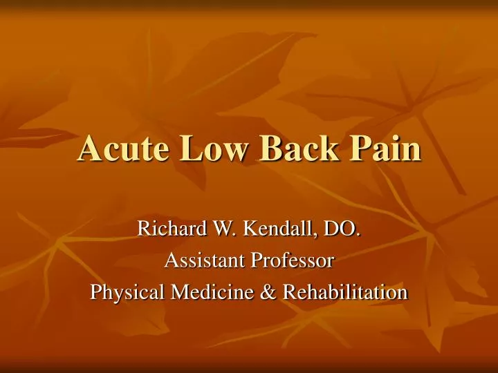 acute low back pain