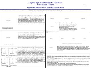 Adaptive High-Order Methods for Fluid Flows Authors: Lott &amp; Deane Applied Mathematics and Scientific Computation