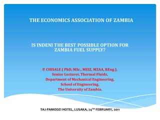 THE ECONOMICS ASSOCIATION OF ZAMBIA