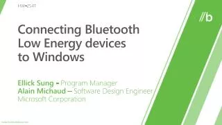 Connecting Bluetooth Low Energy devices to Windows