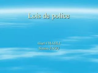 Lois de police