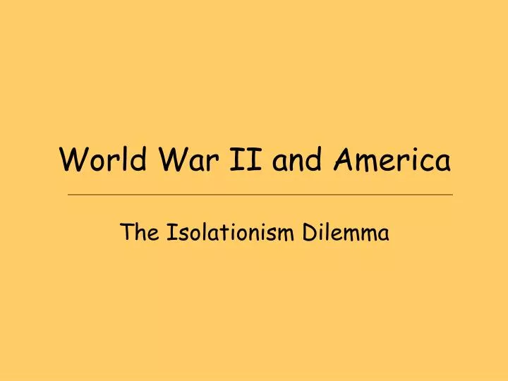 world war ii and america