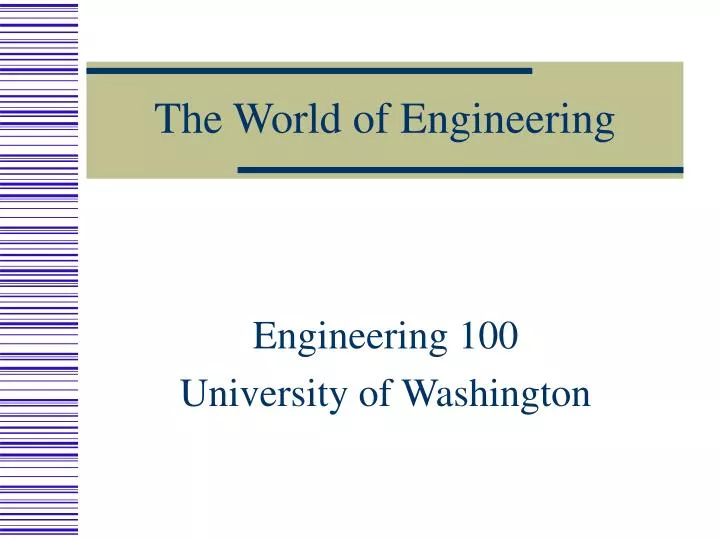 the world of engineering