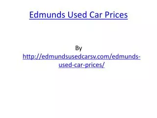 Edmunds Used Car Prices