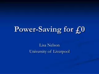 Power-Saving for £0