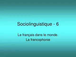 sociolinguistique 6