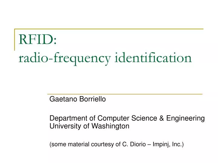 rfid radio frequency identification