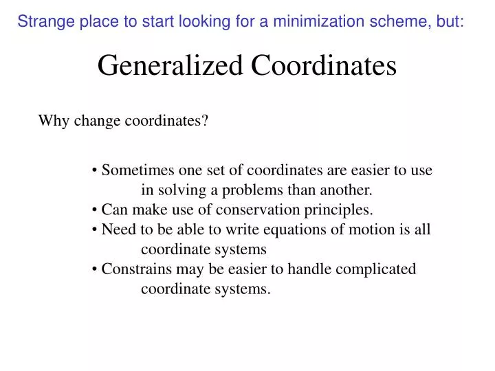 generalized coordinates