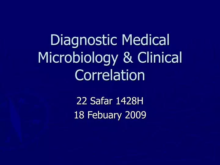 diagnostic medical microbiology clinical correlation