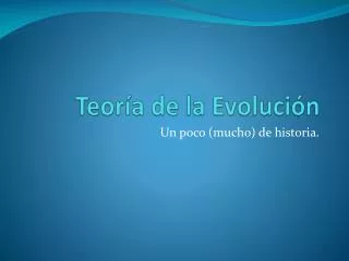 teor a de la evoluci n