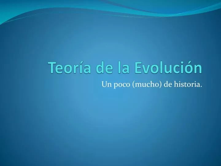 teor a de la evoluci n