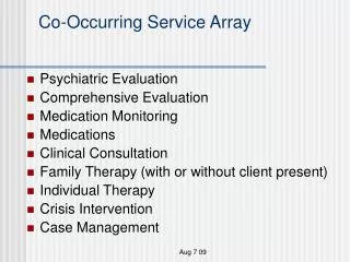 Co-Occurring Service Array