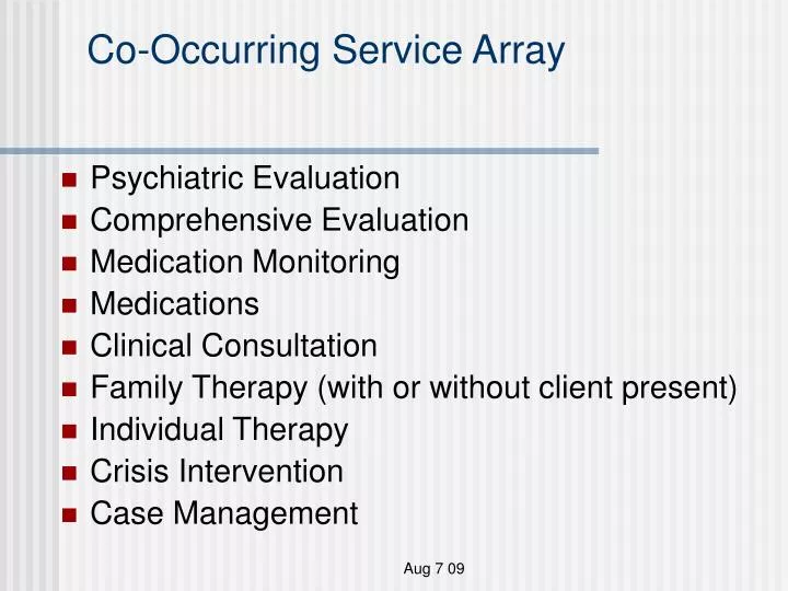 co occurring service array