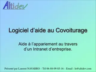 Logiciel d’aide au Covoiturage