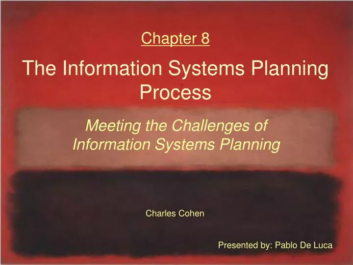 chapter 8 the information systems planning process