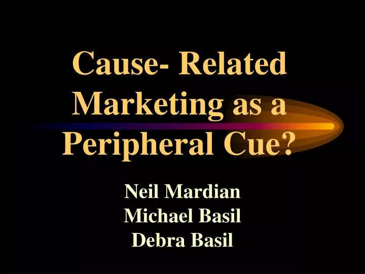 cause related marketing as a peripheral cue