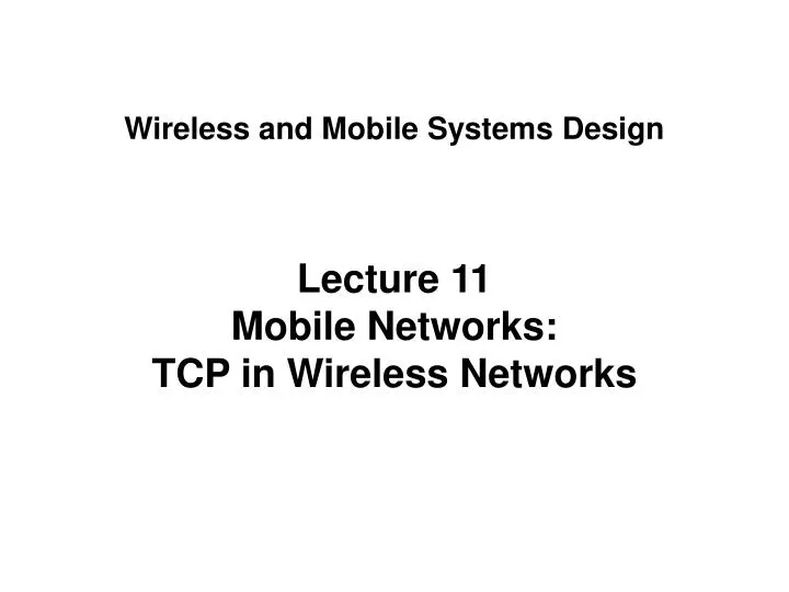 wireless and mobile systems design