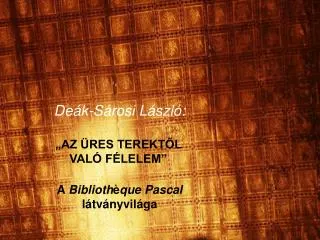 Deák-Sárosi László: