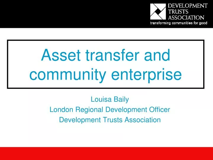 asset transfer and community enterprise