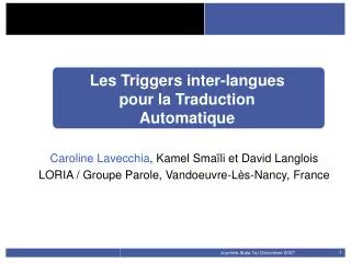 caroline lavecchia kamel sma li et david langlois loria groupe parole vandoeuvre l s nancy france