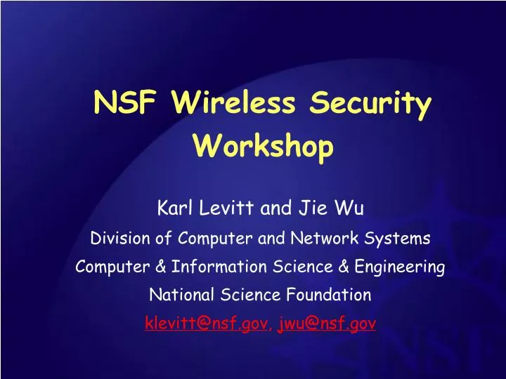 nsf wireless security workshop