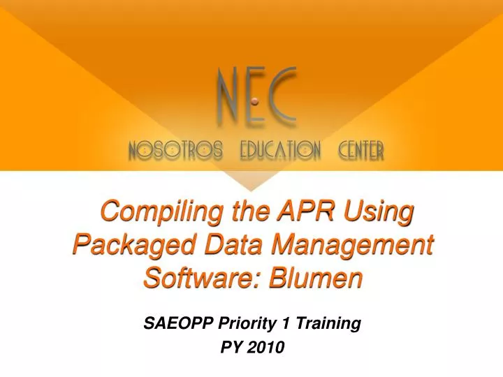 compiling the apr using packaged data management software blumen