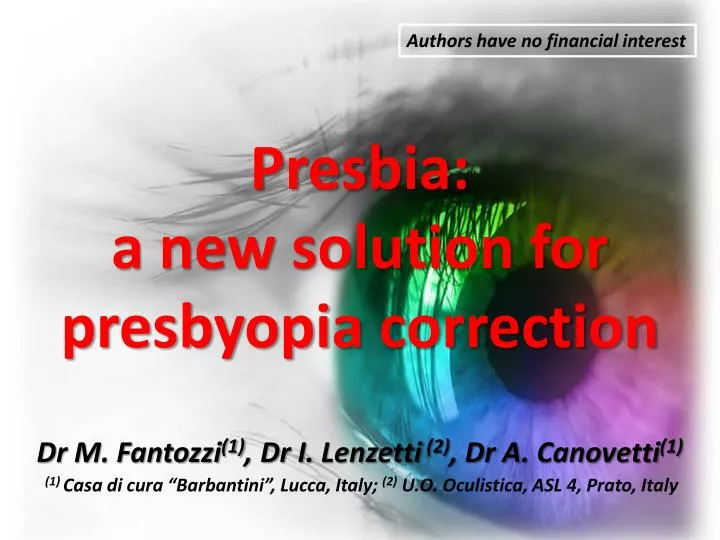 presbia a new solution for presbyopia correction