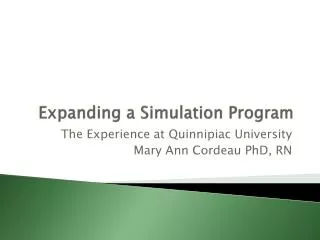 Expanding a Simulation Program