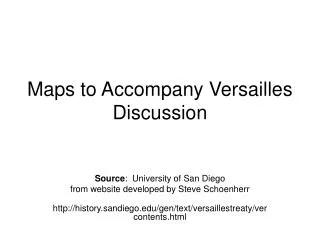 Maps to Accompany Versailles Discussion