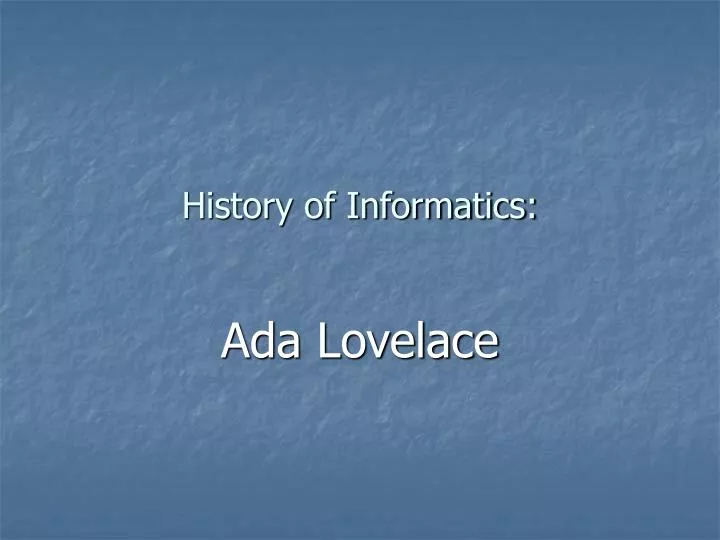 history of informatics