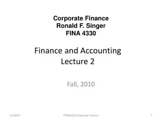 Finance and Accounting Lecture 2