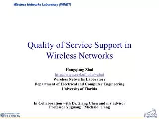 Quality of Service Support in Wireless Networks