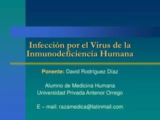 Infección por el Virus de la Inmunodeficiencia Humana