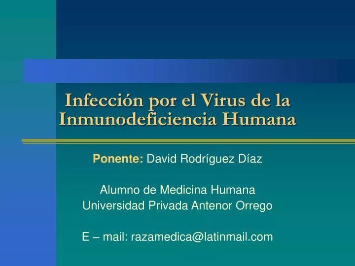 infecci n por el virus de la inmunodeficiencia humana