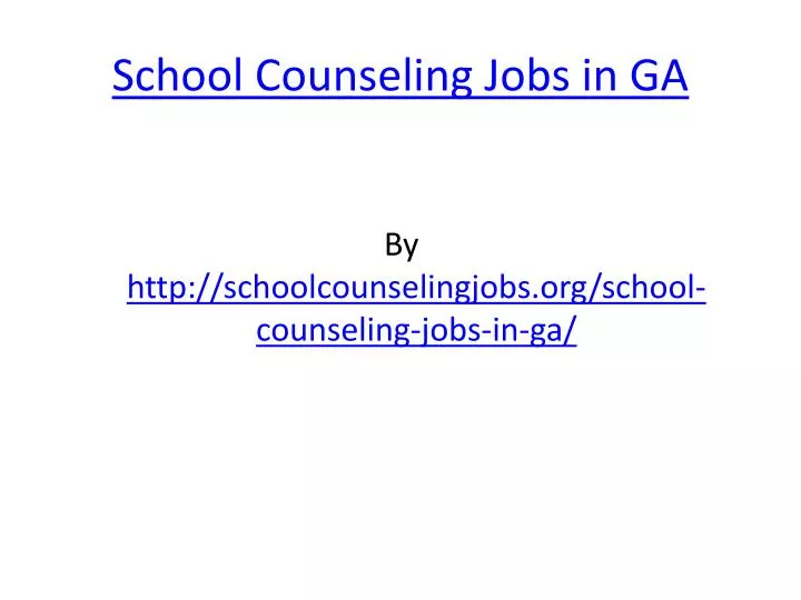 school counseling jobs in ga