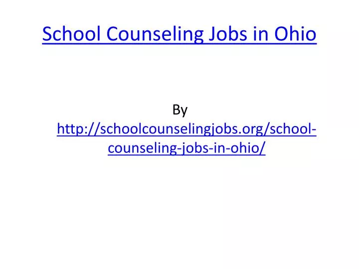school counseling jobs in ohio