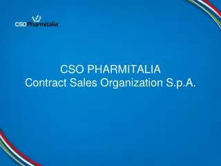 CSO PHARMITALIA Contract Sales Organization S.p.A.