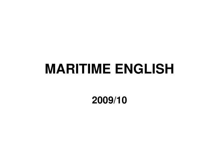 maritime english