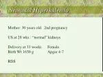 Neonatal Hyperkalemia - slide 1