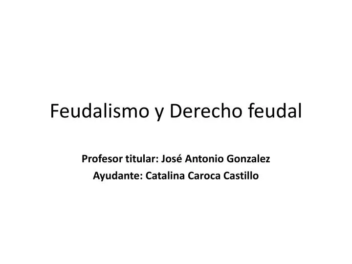 feudalismo y d erecho feudal