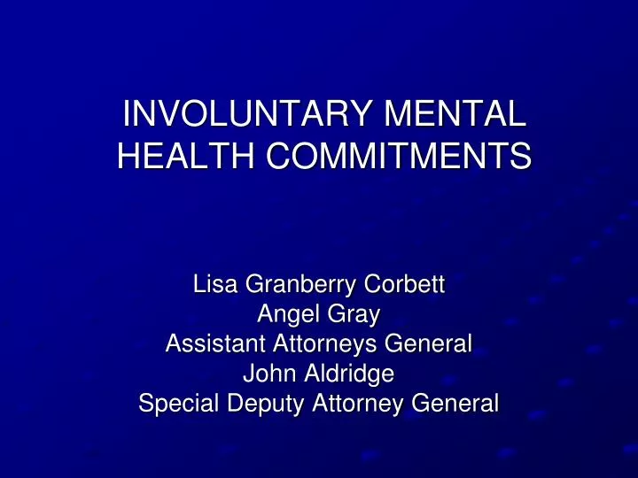 involuntary mental health commitments
